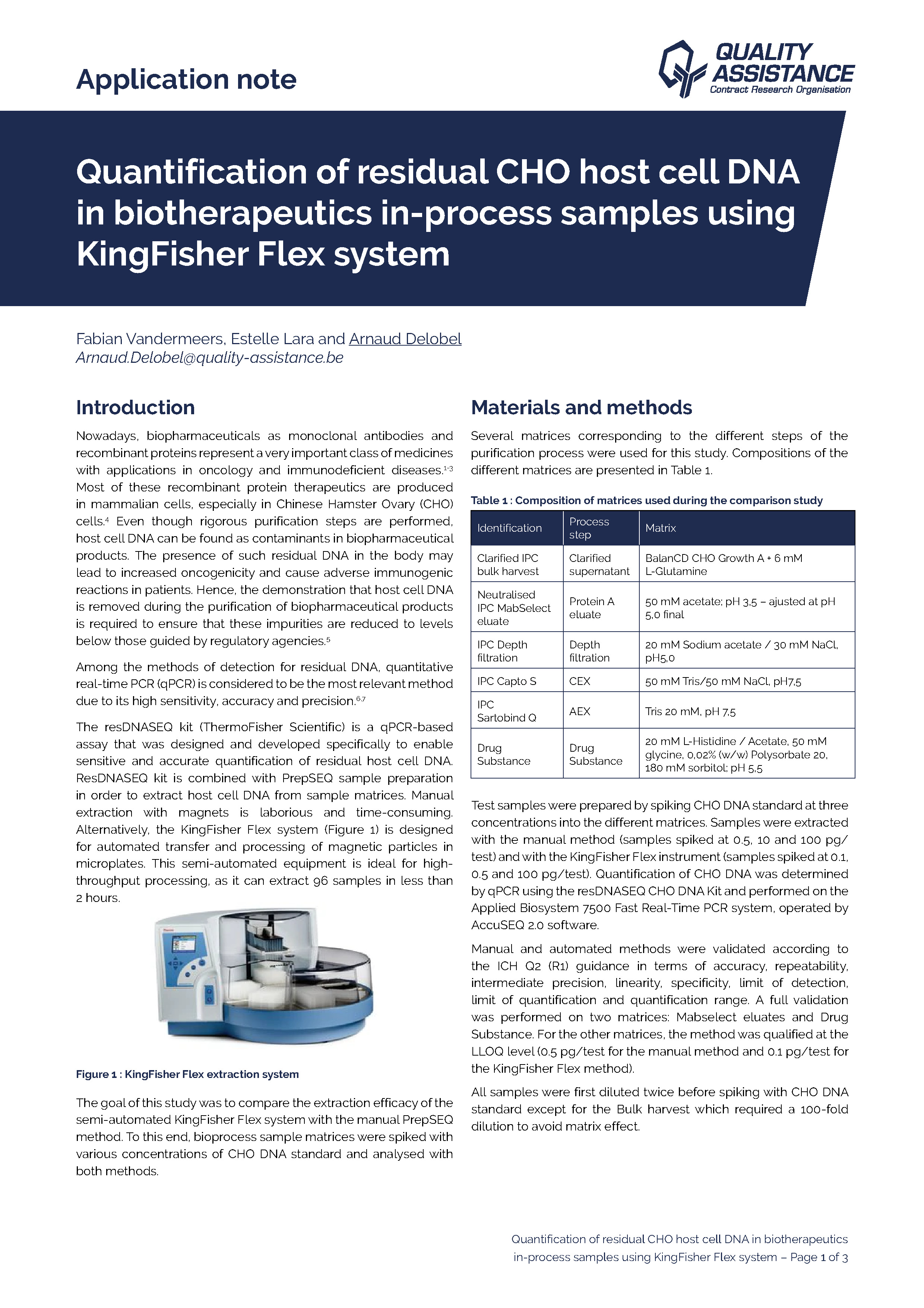 Quantification of residual CHO host cell DNA in biotherapeutics in